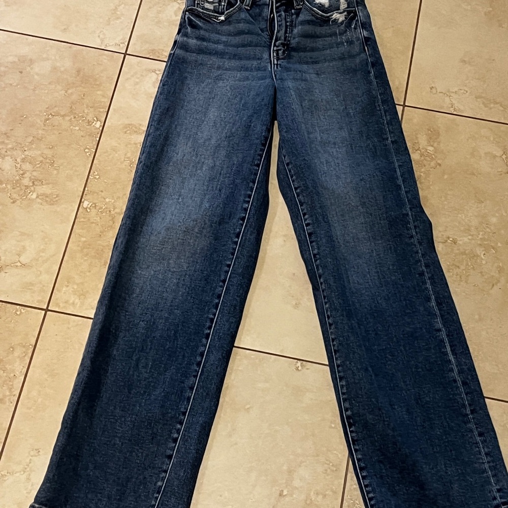 BKE Billie Women's Dark Wash Wide Leg Jeans - Classic Denim